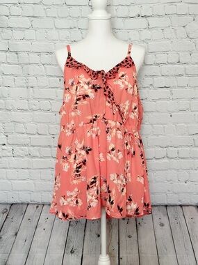 Torrid Pink Floral Strap Tank Blouse NWT